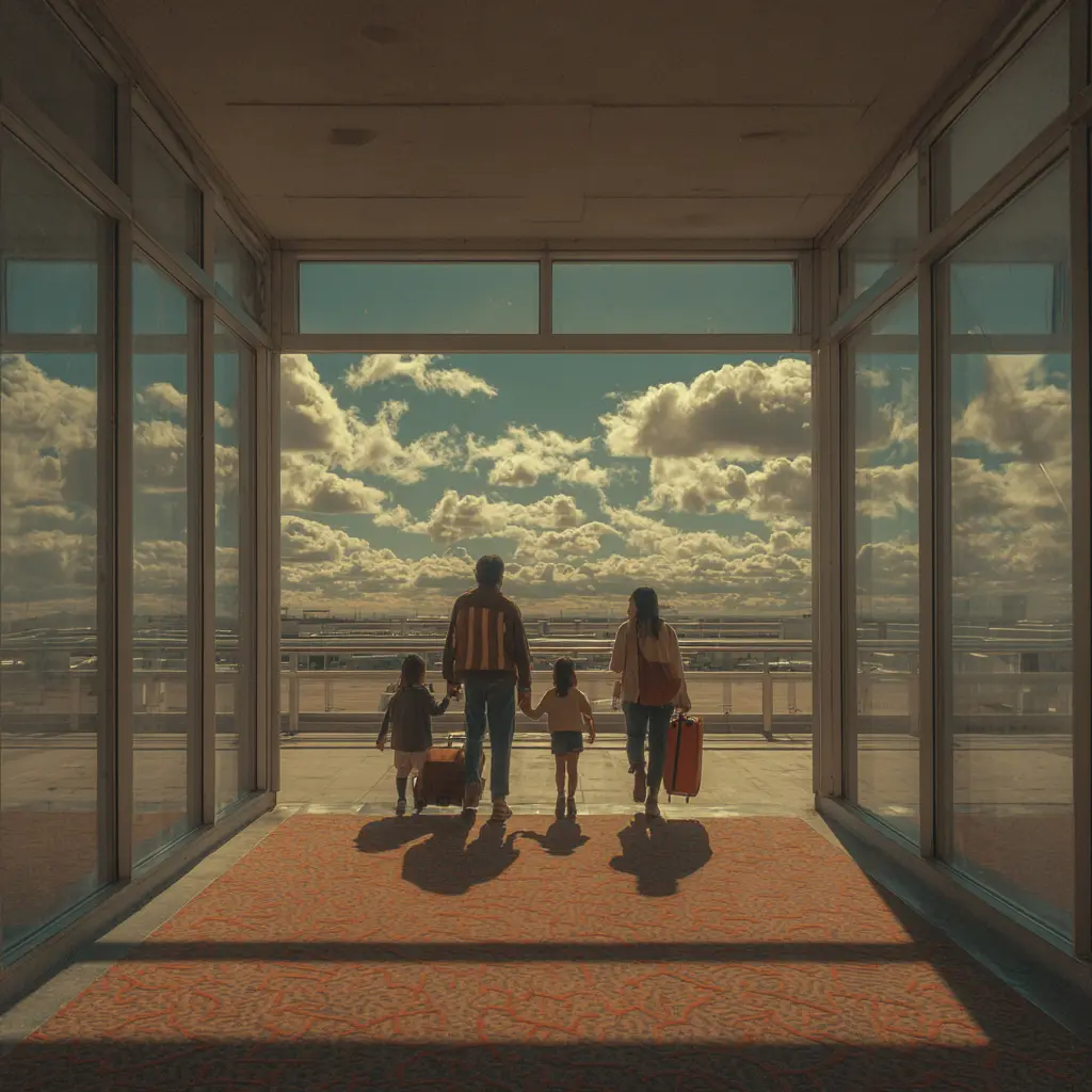 Travellers at an airport